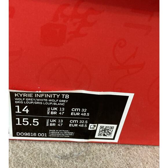 Nike Men’s Kyrie Infinity TB Sz 14 NIB Wolf Gray White Basketball Shoes - Picture 9 of 11